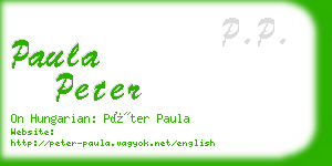 paula peter business card